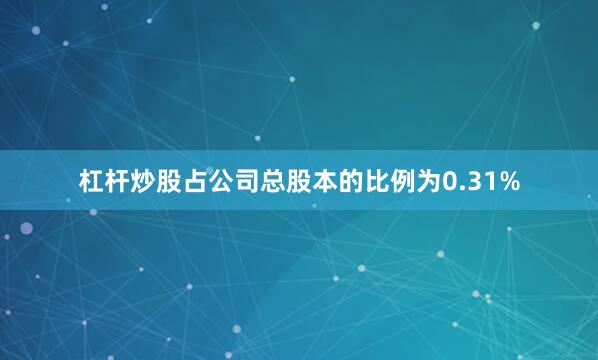 杠杆炒股占公司总股本的比例为0.31%